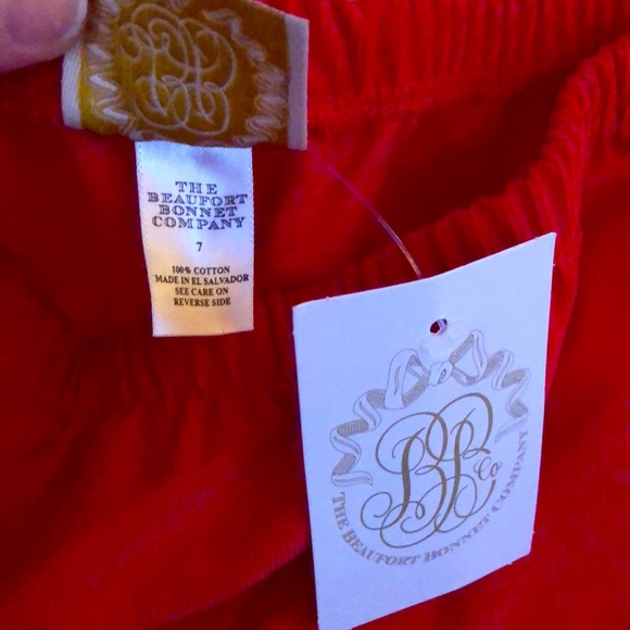 NWT TBBC Elastic Waist Red Corduroy Pants Sz7 - Picture 3 of 5